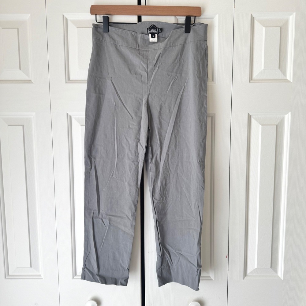 Avenue Montaigne Milan F-954 Grey Pull On Straight Leg Pants Womens Size 12 USA
